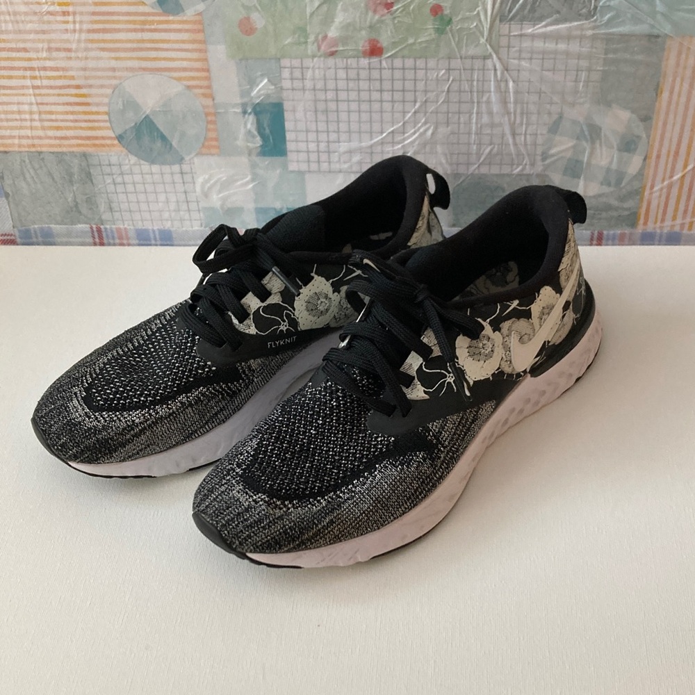 Nike Odyssey 2 Flyknit Women's Floral Black and White Sneakers